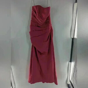davids bridal Fushia Pink Strapless Prom Ball Gown Style Dress Size 10